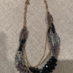 Light purple crystal necklace and navy necklace